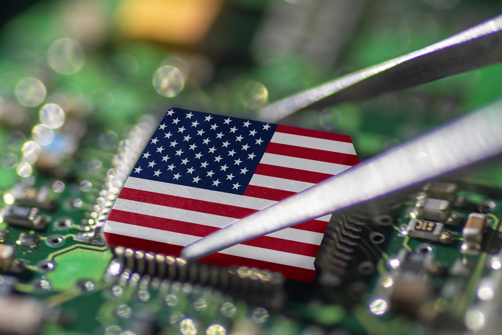 PCB manufacturing with American flag